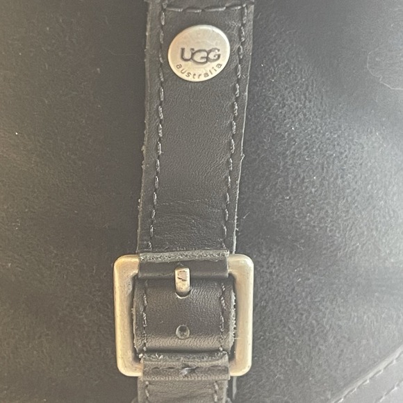 UGG Australia Women's 1914 Bellvue Sheepskin Leather Winter Boots Black Moto 6.5 - Picture 4 of 8